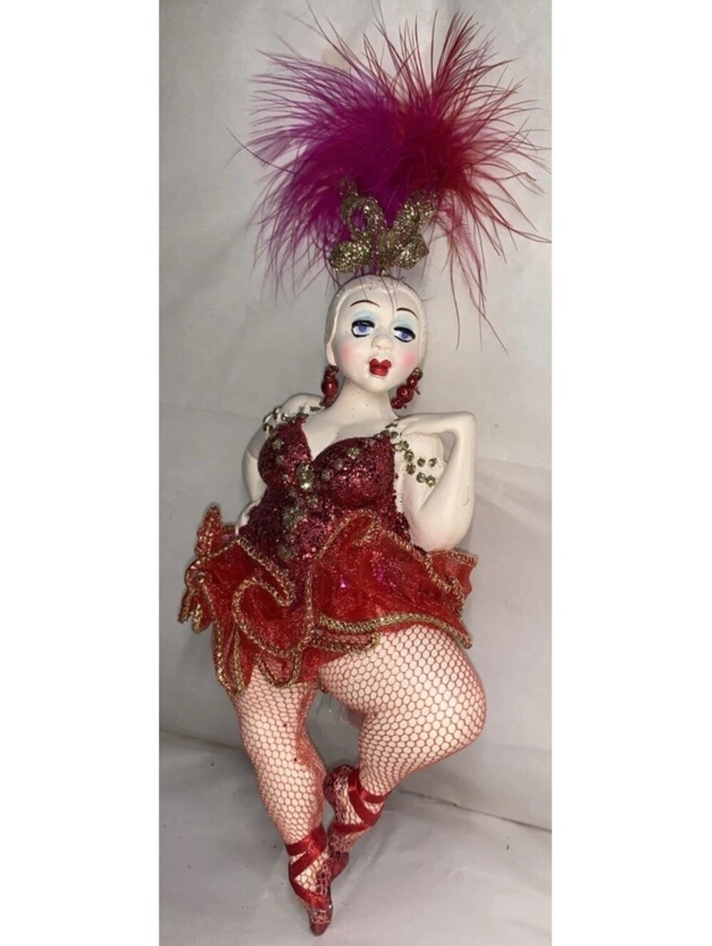 Kurt Adler VAN CRAIG presents VANTASTIKS Roaring 20's Dancer 8" Ornament RED (A)